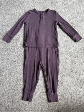 Kyte BABY Ribbed Henley Set 6-12 Mo